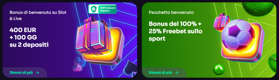 Banner delle promozioni del Winspirit casinò